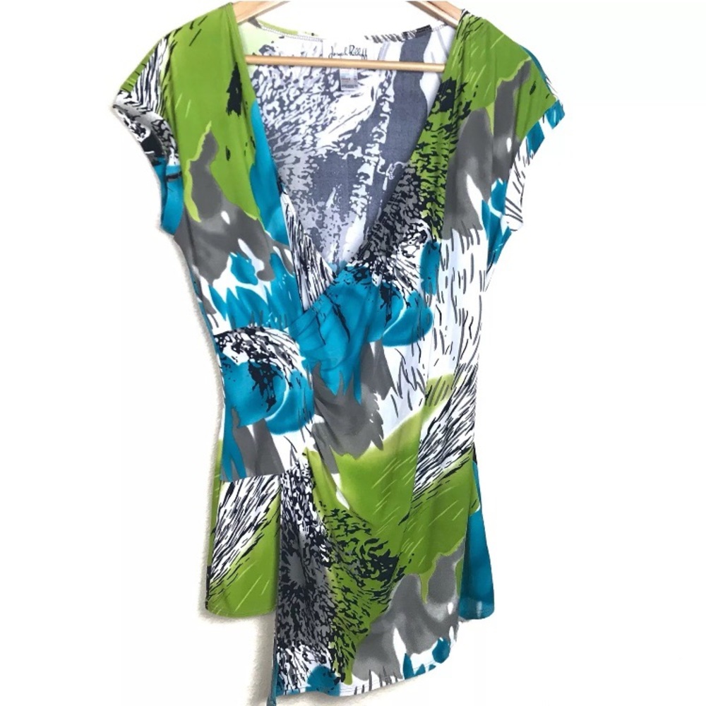 Joseph Ribkoff Faux Wrap Womens Blouse